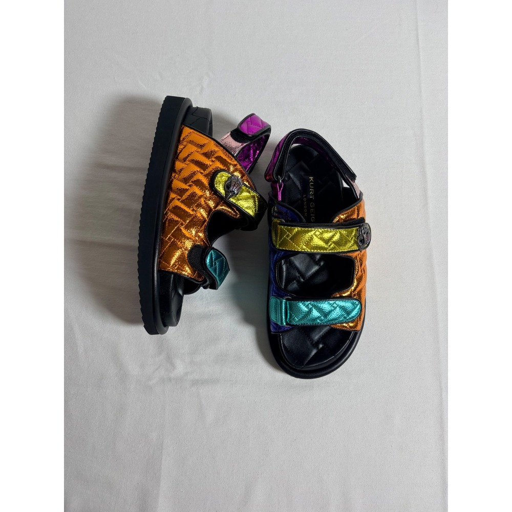 Kurt Geiger Orson Sandals 39 Multicolor Metallic Excellent Eagle Head Platform